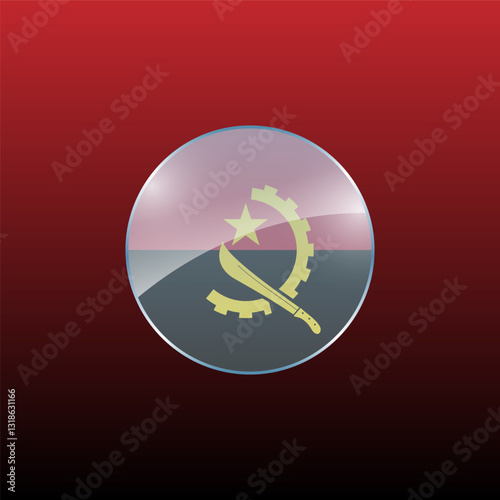 Angola flags design vector illustration graphic of glossy buttons with identification pin vector illustration