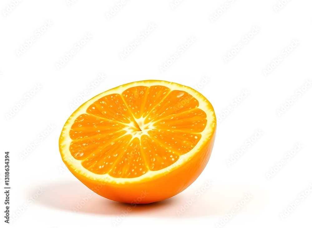 Freshly Cut Orange on White Background Freshly Cut Orange on White Background
