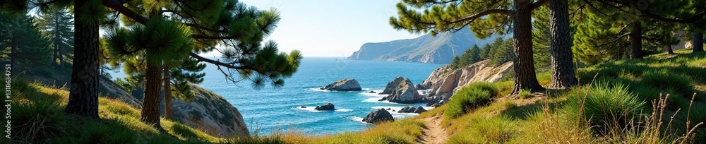 Junipers and pines in a Crimean coastal environment, juniper, forest Junipers and pines in a Crimean coastal environment, juniper, forest