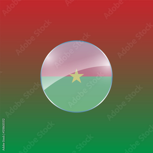 Burkina faso flags design vector illustration graphic of glossy buttons with identification pin vector illustration