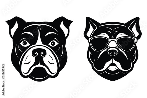 Bulldog  silhouette vector illustration 