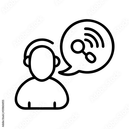listener icon, listener line art - simple line art of listener, perfect for listener logos and icons