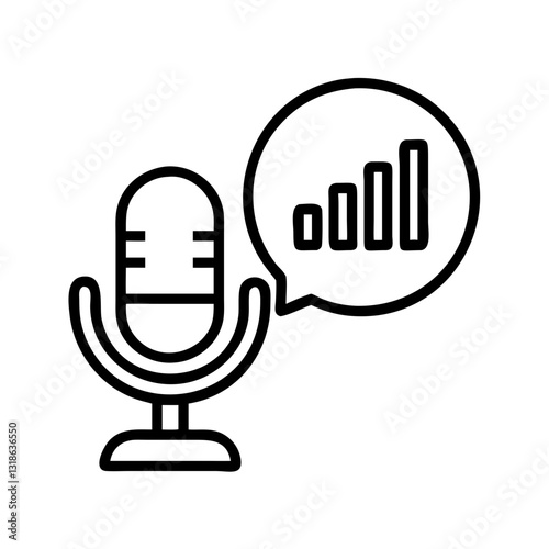 podcast analytics icon, podcast analytics line art - simple line art of podcast analytics, perfect for podcast analytics logos and icons