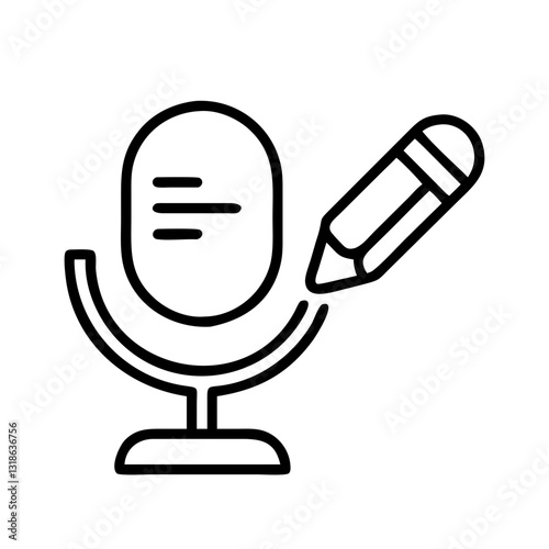 podcast editing icon, podcast editing line art - simple line art of podcast editing, perfect for podcast editing logos and icons