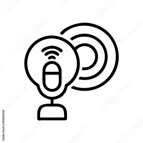 podcast episode icon, podcast episode line art - simple line art of podcast episode, perfect for podcast episode logos and icons