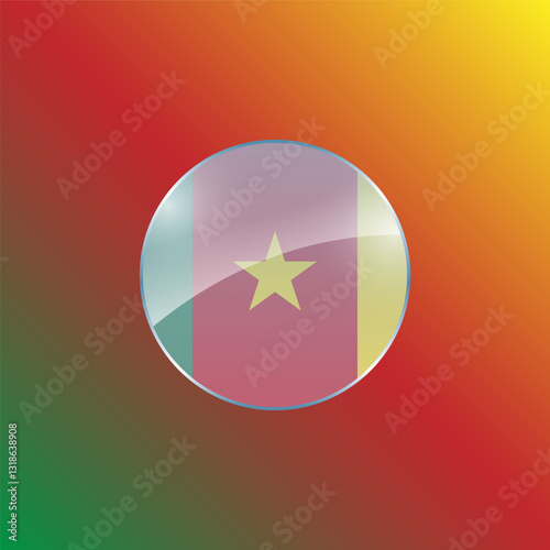 Cameron flags design vector illustration graphic of glossy buttons with identification pin vector illustration