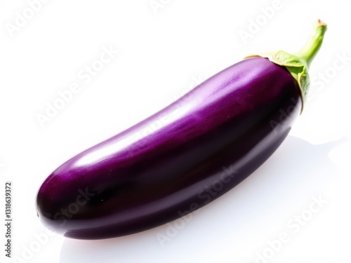 Wallpaper Mural Single Purple Eggplant on White Background Torontodigital.ca