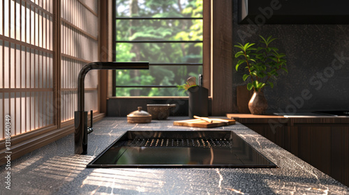 minimalist  wooden faucet interior design