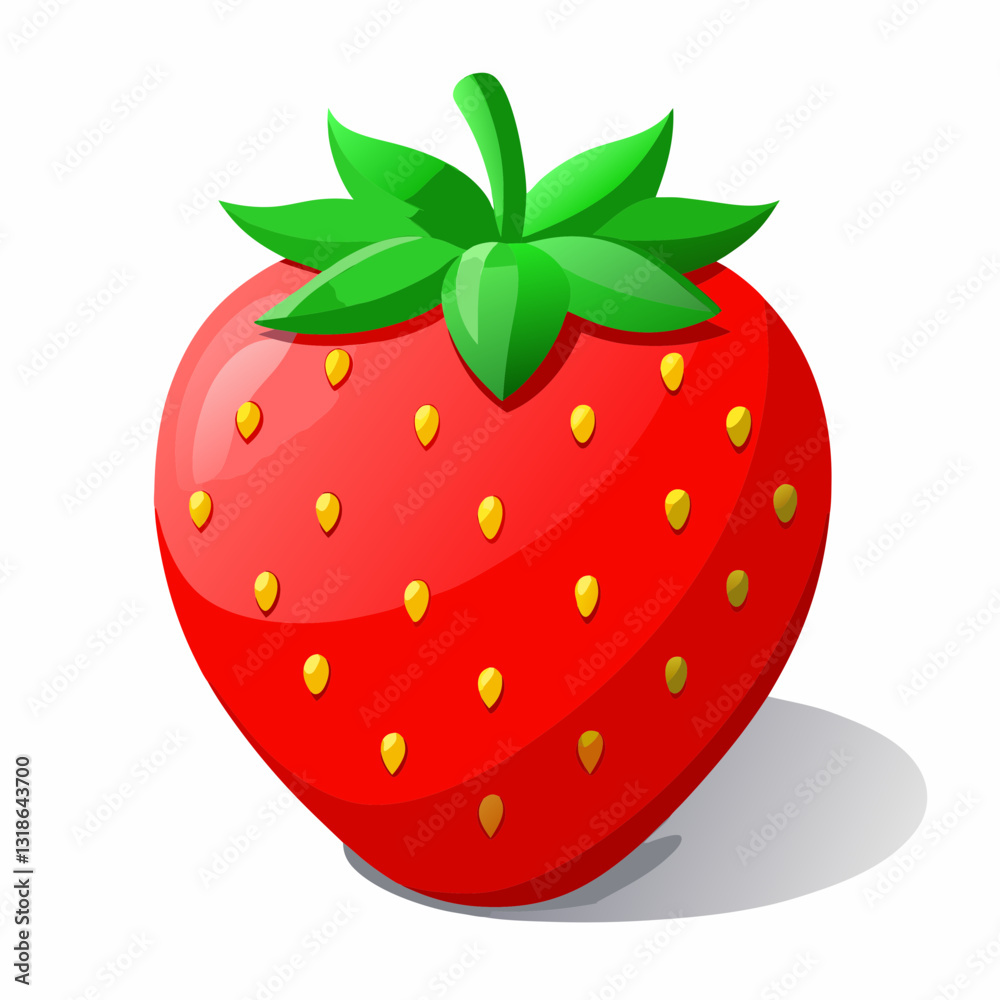 Obraz premium 3D Strawberry Clipart – Realistic Fruit Graphic Illustration.