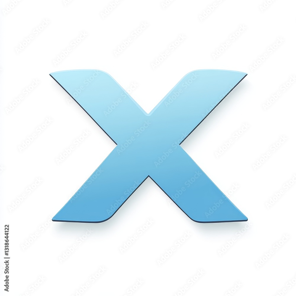 Blue 3d letter X on white background. Eps 10 vector file. Blue 3d letter X on white background. Eps 10 vector file.