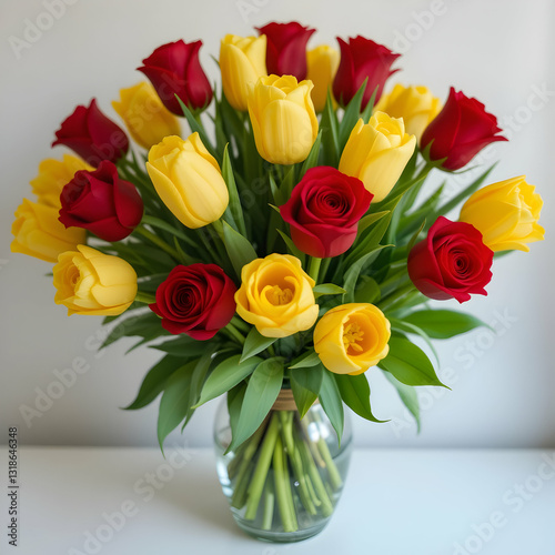 Red  Yellow Roses Bouquet  Stunning Flower Arrangement