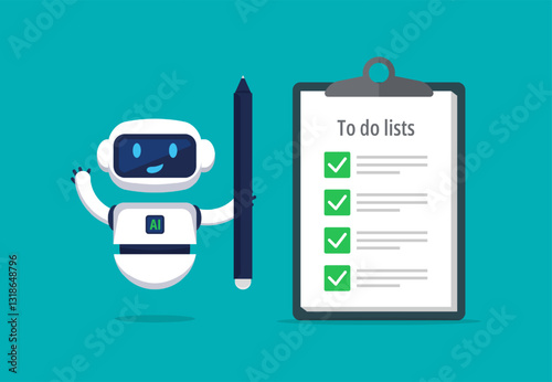 AI chatbot with online checklist for to-do list assistants of task planning concept