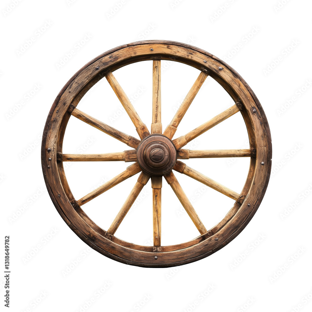 Wooden car wheel isolate on transparent background Wooden car wheel isolate on transparent background