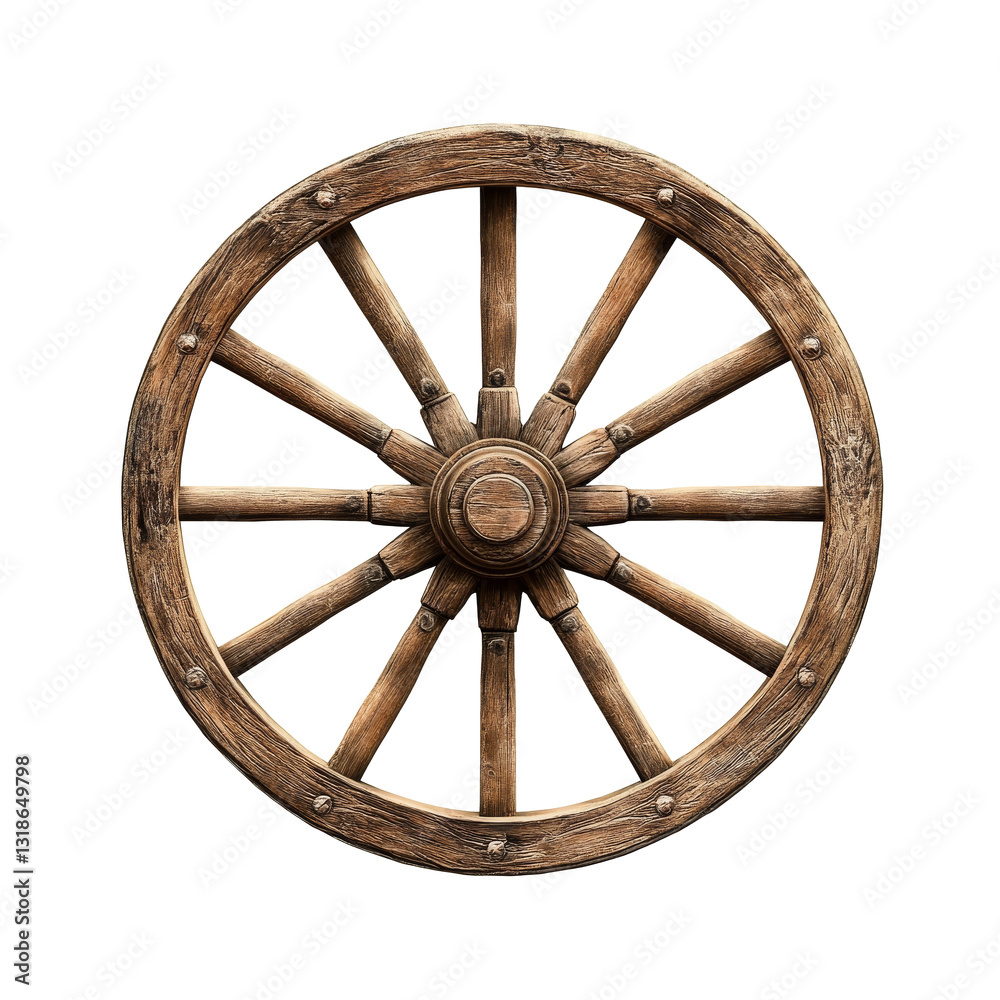 Wooden car wheel isolate on transparent background Wooden car wheel isolate on transparent background