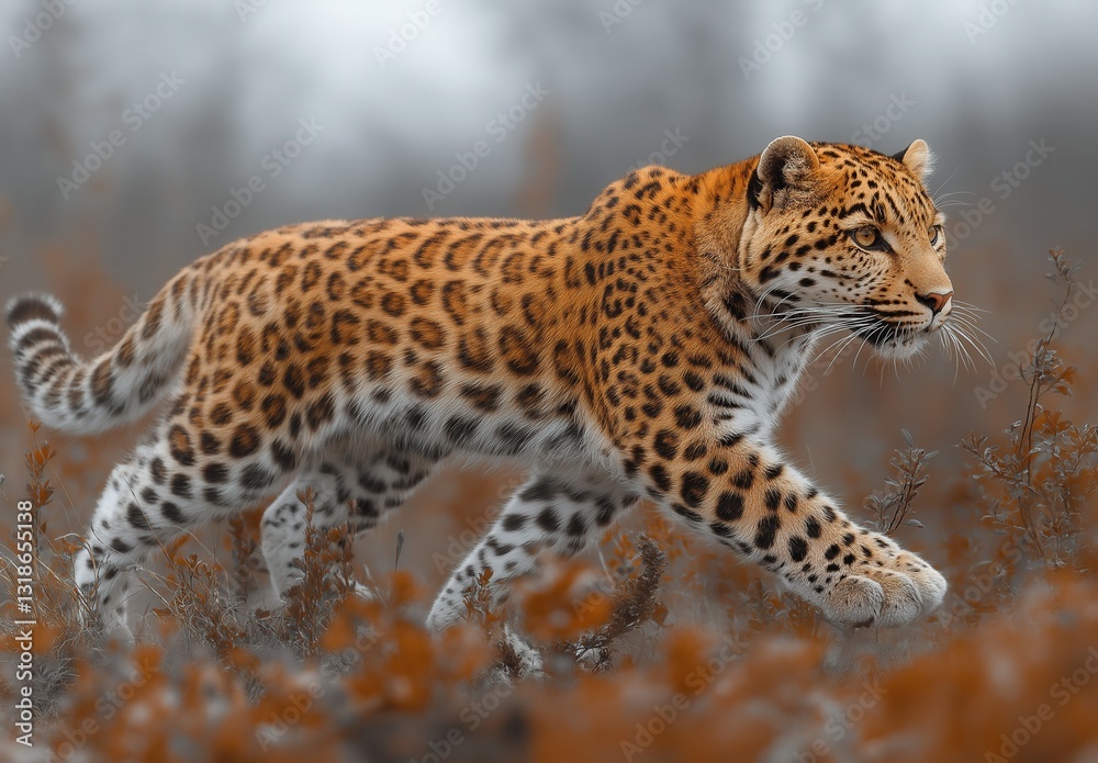 Fototapeta premium A majestic leopard in its natural habitat.