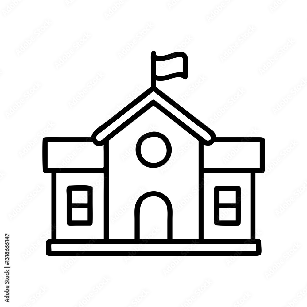 school icon, school line art - simple line art of school, perfect for school logos and icons school icon, school line art - simple line art of school, perfect for school logos and icons
