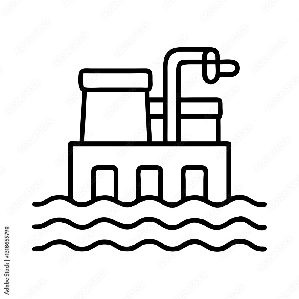 water treatment plant icon, water treatment plant line art - simple line art of water treatment plant, perfect for water treatment plant logos and icons water treatment plant icon, water treatment plant line art - simple line art of water treatment plant, perfect for water treatment plant logos and icons
