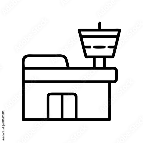 airport terminal icon, airport terminal line art - simple line art of airport terminal, perfect for airport terminal logos and icons