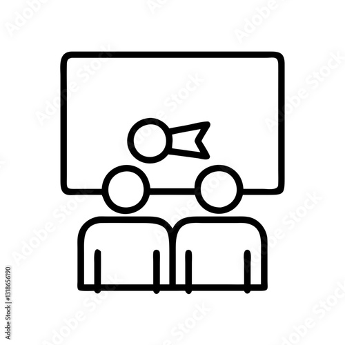 cinema icon, cinema line art - simple line art of cinema, perfect for cinema logos and icons