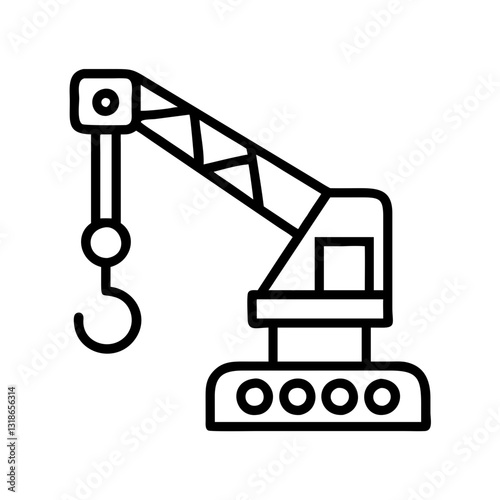 crane icon, crane line art - simple line art of crane, perfect for crane logos and icons