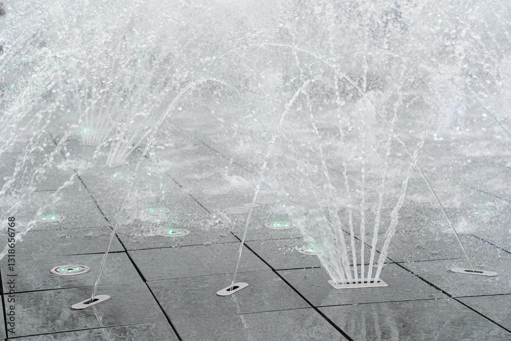 The gush of water of a fountain