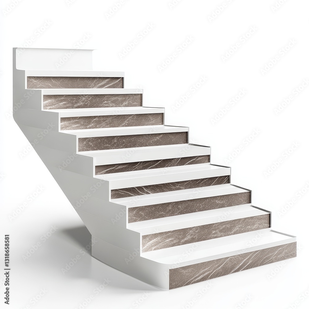 White stairs on white background. 3D rendering. Eps 10. White stairs on white background. 3D rendering. Eps 10.