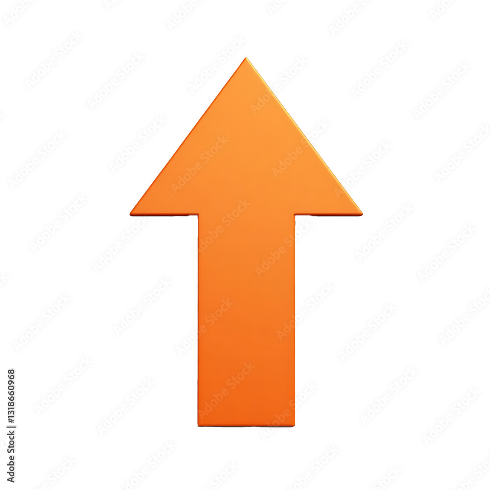 A Vibrant Orange Arrow Pointing Upwards, Symbolizing Growth, Progress, And Reaching For The Future Against A Clean Isolated on Transparent Background A Vibrant Orange Arrow Pointing Upwards, Symbolizing Growth, Progress, And Reaching For The Future Against A Clean Isolated on Transparent Background