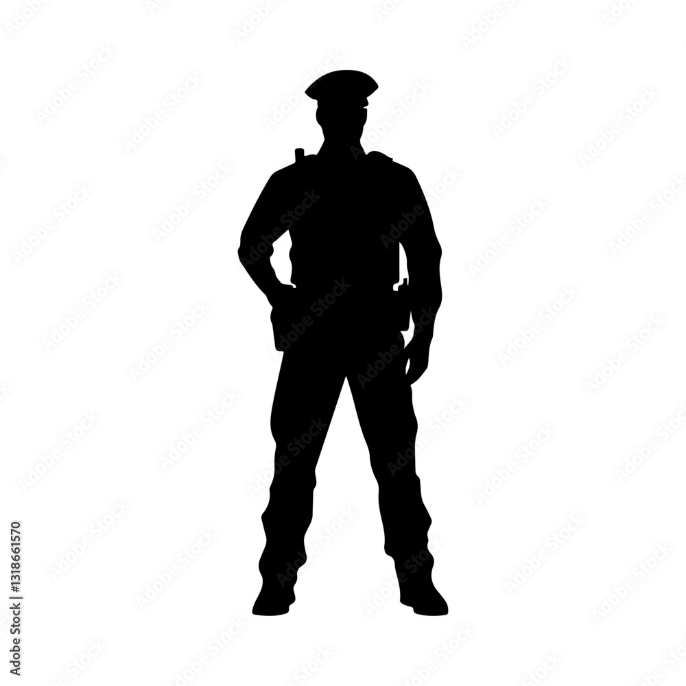 Officer Stand Silhouette, Guard Post Officer Stand Silhouette, Guard Post