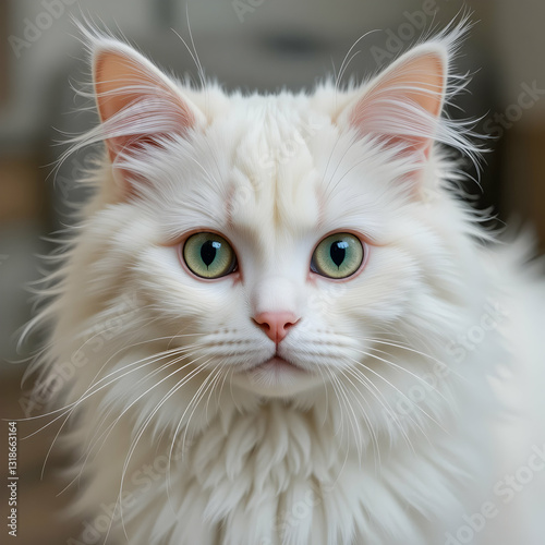 Fluffy White Cat Adorable Persian Kitten