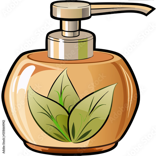 Decorative soap dispenser with leaf design