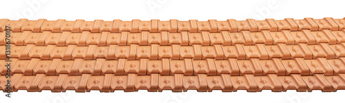Roof orange tile pattern isolated. Monier Terracotta Roof Tiles