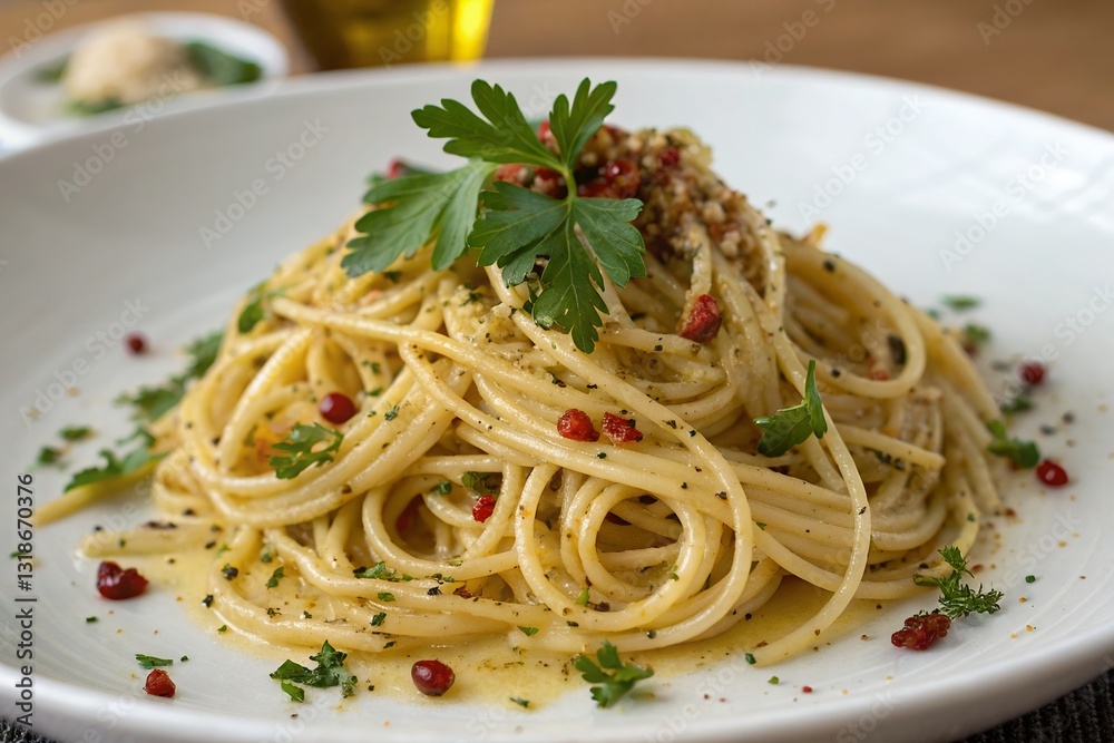Classic Spaghetti Bolognese with Toasted Bread and Red Wine on Outdoor Table Classic Spaghetti Bolognese with Toasted Bread and Red Wine on Outdoor Table