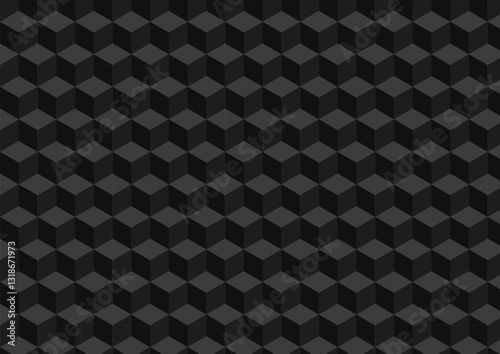 3D cube pattern black background. Vector illustration