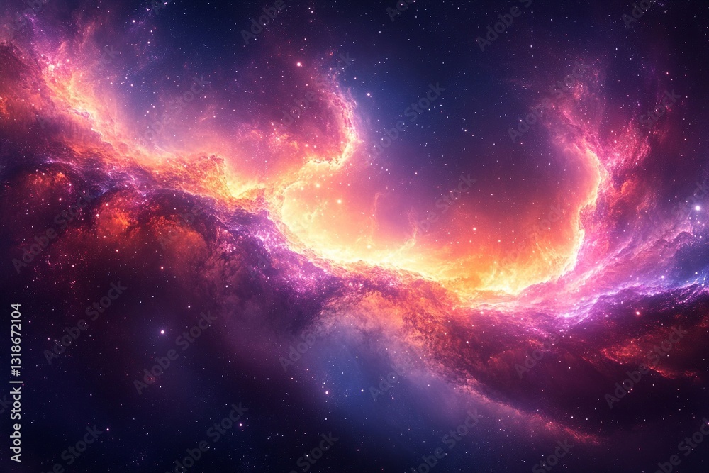 Stunning cosmic display with vibrant colors and stellar formations in deep space Stunning cosmic display with vibrant colors and stellar formations in deep space