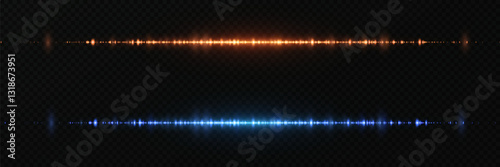 Magic laser light line.Yellow and blue special effect.Vector.EPS 10.