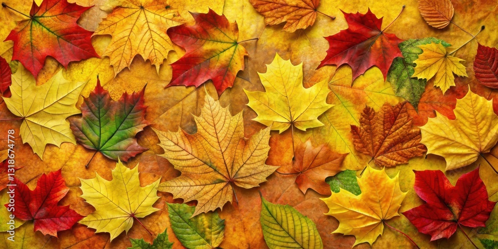 A Vibrant Tapestry of Autumn Leaves in a Symphony of Colors, Displaying the Natural Beauty of Nature's Seasonal Transformation A Vibrant Tapestry of Autumn Leaves in a Symphony of Colors, Displaying the Natural Beauty of Nature's Seasonal Transformation