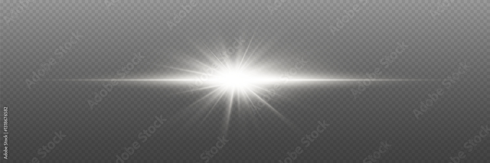 White star flash with magical rays of light. On a transparent background. White star flash with magical rays of light. On a transparent background.
