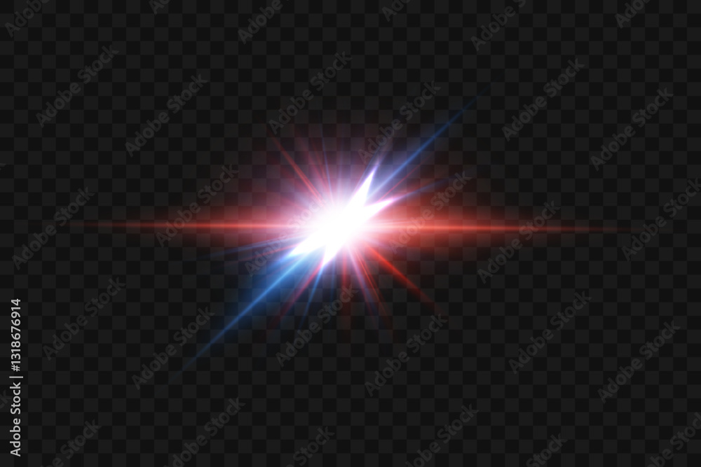 Red-blue star flash. Vector EPS10 Red-blue star flash. Vector EPS10