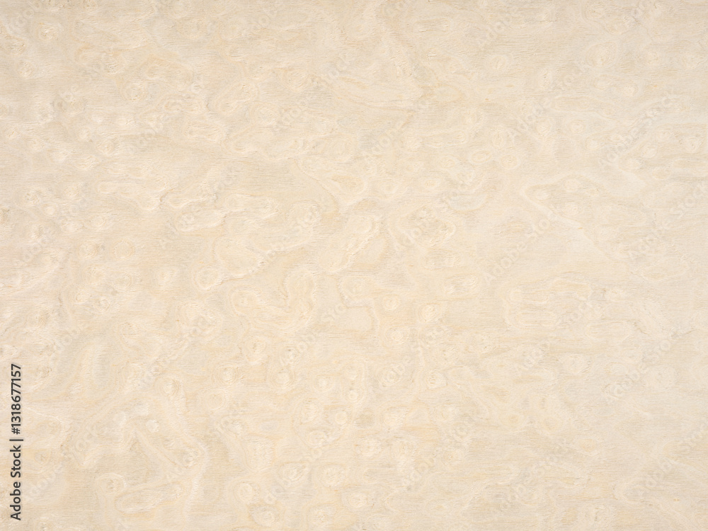 Warm taupe and soft cream hues intermingle in the unique pattern of this high-quality maple burl wood veneer
