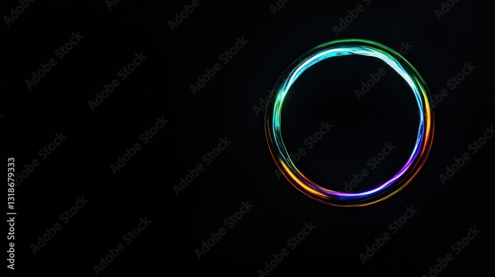 Abstract colorful light circle on black background. Abstract colorful light circle on black background.