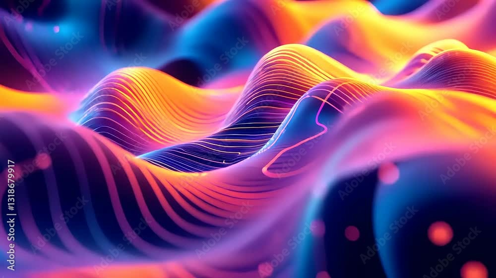 custom made wallpaper toronto digitalAbstract representation of flowing waves with vibrant colors and light patterns.