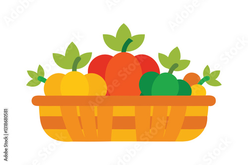 Autumn harvest vector illustration on white background