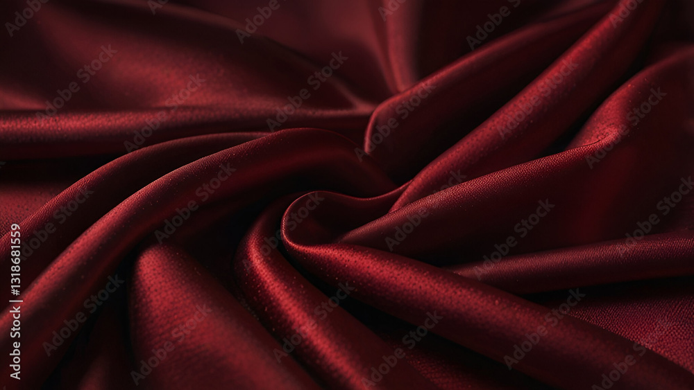 Obraz premium Photo of a piece of fabric, close-up, high quality, rich red color, smooth texture