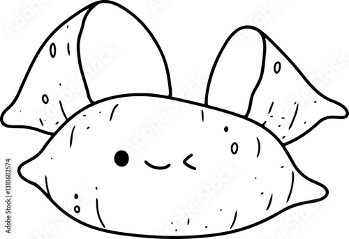 sweet potato cartoon doodle