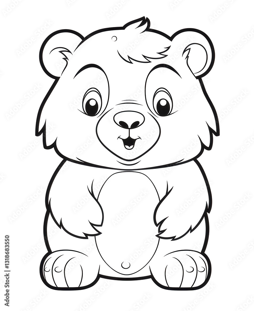 Fototapeta premium Coloring for children, coloring animals and birds, bear.