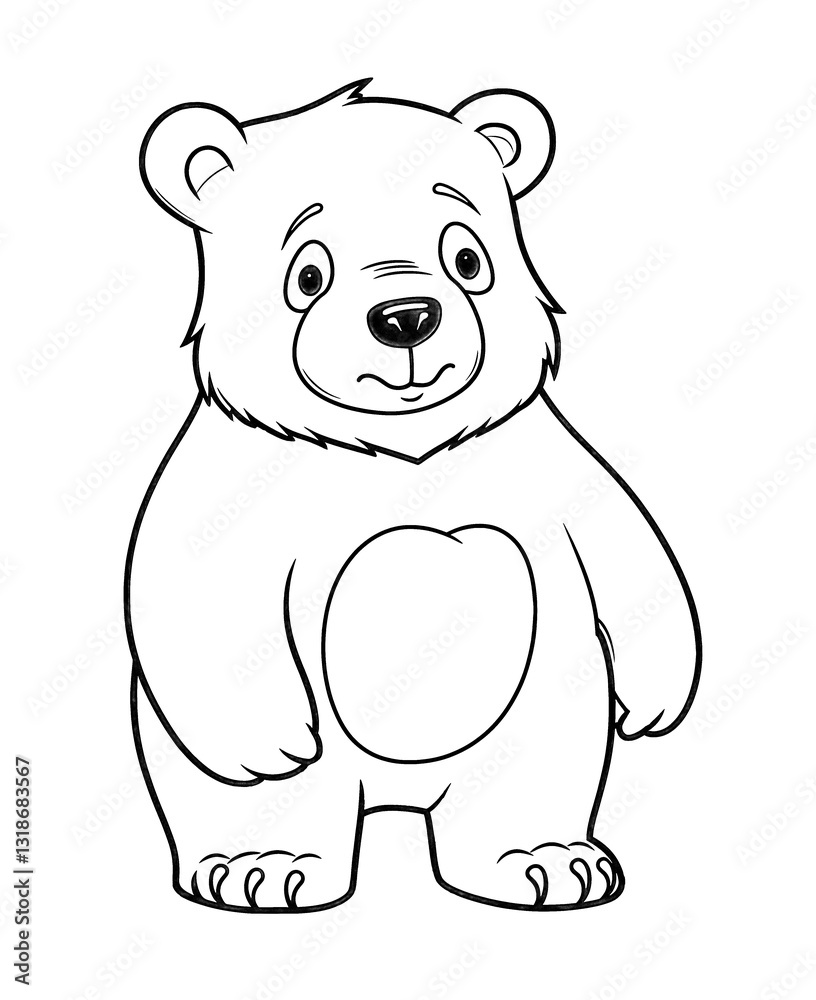 Fototapeta premium Coloring for children, coloring animals and birds, bear.