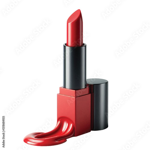 red lipstick isolated on white