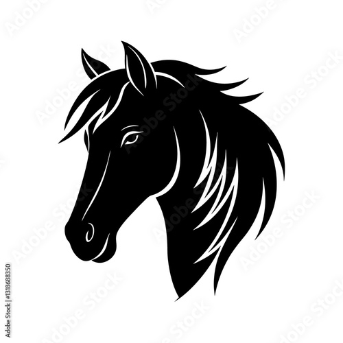 horse head silhouette vector illustration 