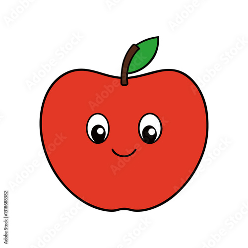 red apple cartoon vector illustration 