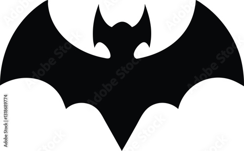 bat silhouette design as halloween illustration,Minimalist bat silhouette design for icon. creepy vector with transparent background, dark illustration for halloween